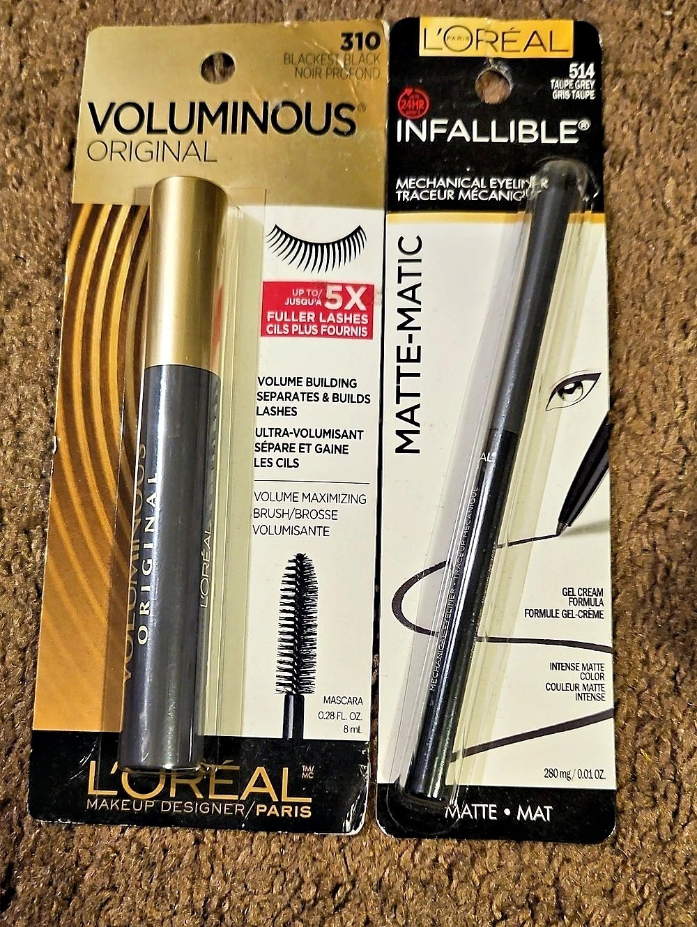 L'Oréal Voluminous Original Mascara and Infallible Matte-Matic Eyeliner Black